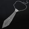 Japanese JK Necktie Knot Free Rhinestones Tie for Women Men Shimmering Neck Tie Club Party Necklace Tie Costume Neckwear
