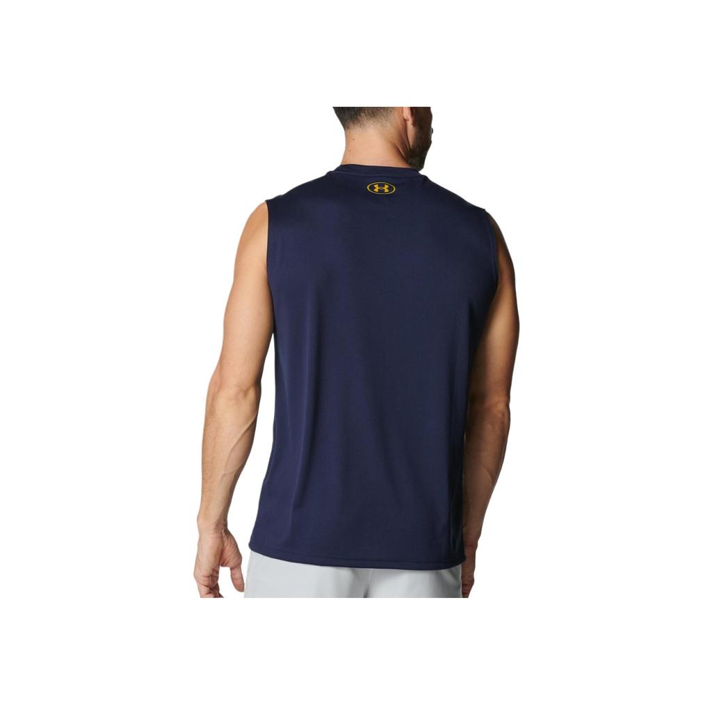 Under Armour Tech Casual Comfortable Soft Simple Versatile Tank Top Men Tops Navy-Blue 6001541-410