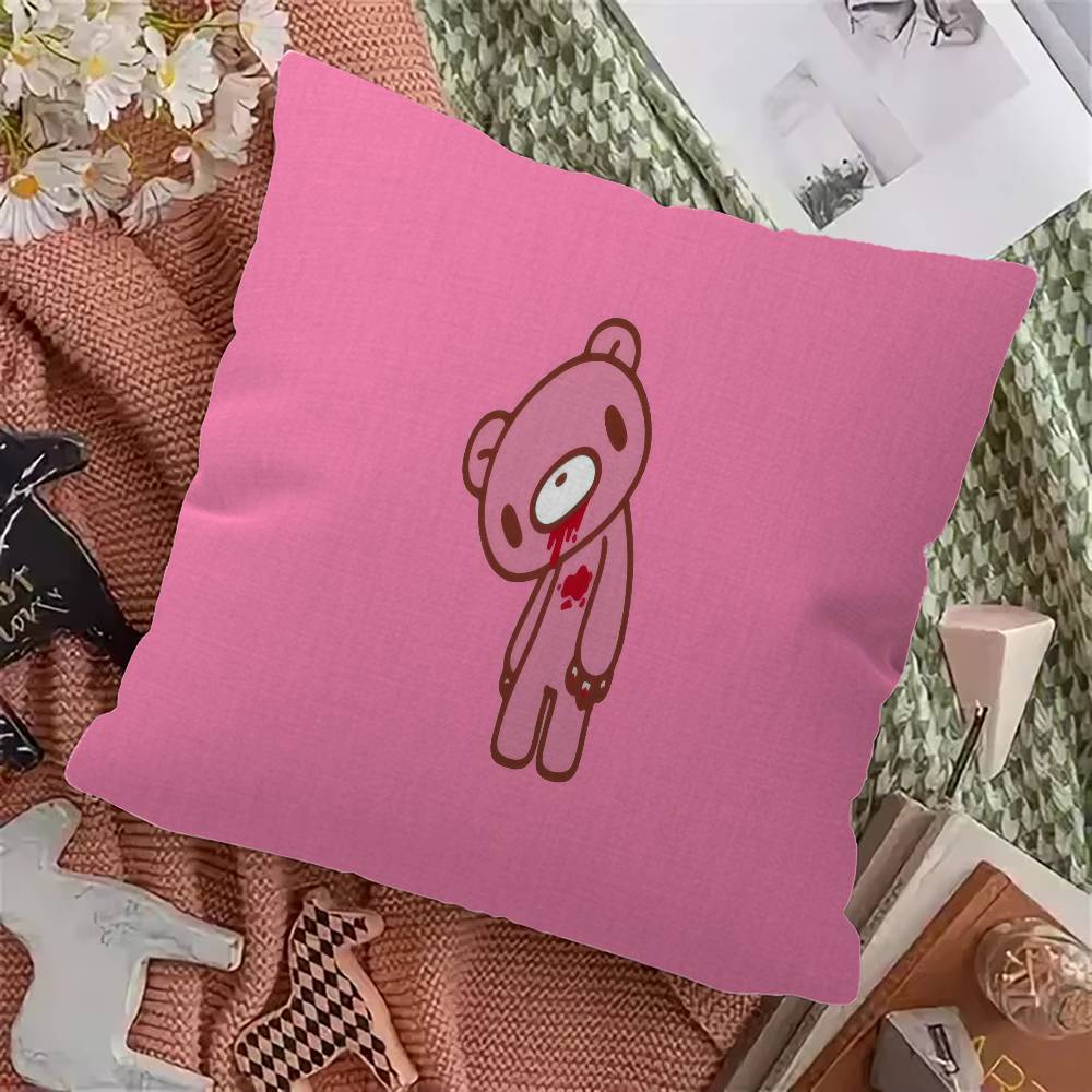 G-Gloomy Bear Cartoon Maple Design Cushion Cover Happy Autumn Harvest Decor Holiday Decorati Pillow Cover