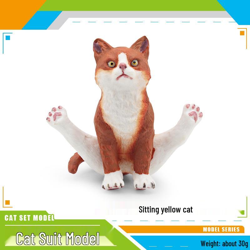 Children's Black and White Kitten Simulation Set - Toy Cat Figurine