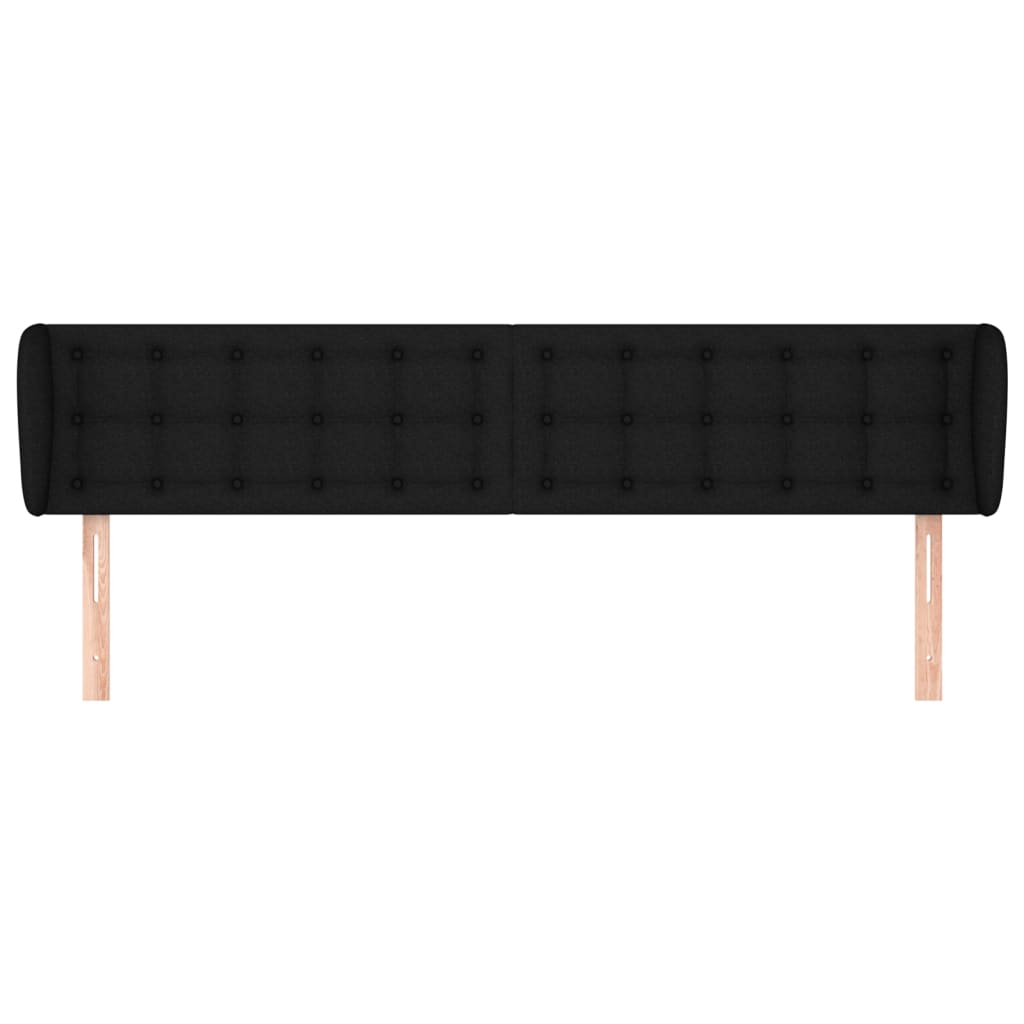 Vidaxl Wingback Headboard, Black, 163X23X78/88 Cm, Fabric