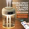 4.5L Air Humidifier Professional Large Capacity USB Household Double Mist Aromatherapy Humidifier with Remote Control Timer