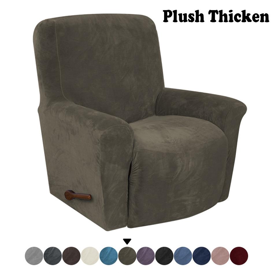 Battilo Recliner Cover Waterproof Elastic Winter Plush Cover For Lazy Sofa All-inclusive Massage Chairs Cover Plaid Slipcover