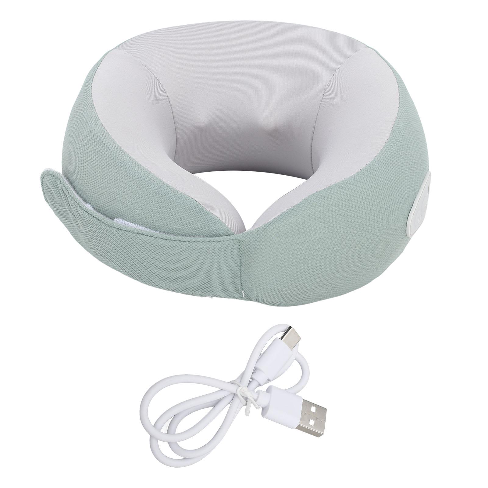 

Беспроводной массажер для шеи с высокой упругостью и эффектом памяти, портативный массажер для спины и шеи шиацу с подогревом зелёный