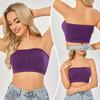 Women's Double Layer Strapless Bandeau Top with Removable Pads - One-Shoulder Bustier Style Invisible Underwear
