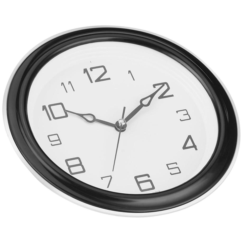 Abstract Wall Clock | Round | Plastic | 8 Inch | Black - Analog