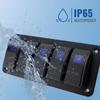 3-8 Gang Rocker Switch Panel 12V/24V Car Boat Dash Toggle Box 5-Pin Blue LED Control Dashboard Accessory Kit Auto Switches
