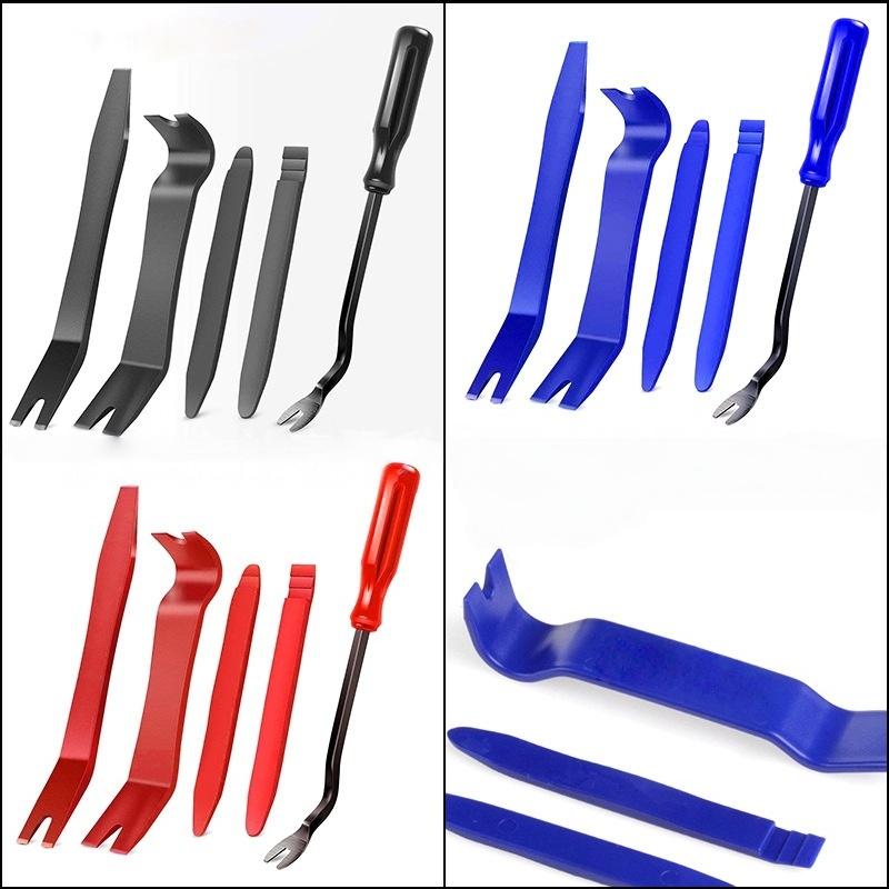5Pcs No Scratch Plastic Pry Tool Car Trim Removal Tool Kit Interior Door Panel Clip Fastener Removal Set For Vehicle
