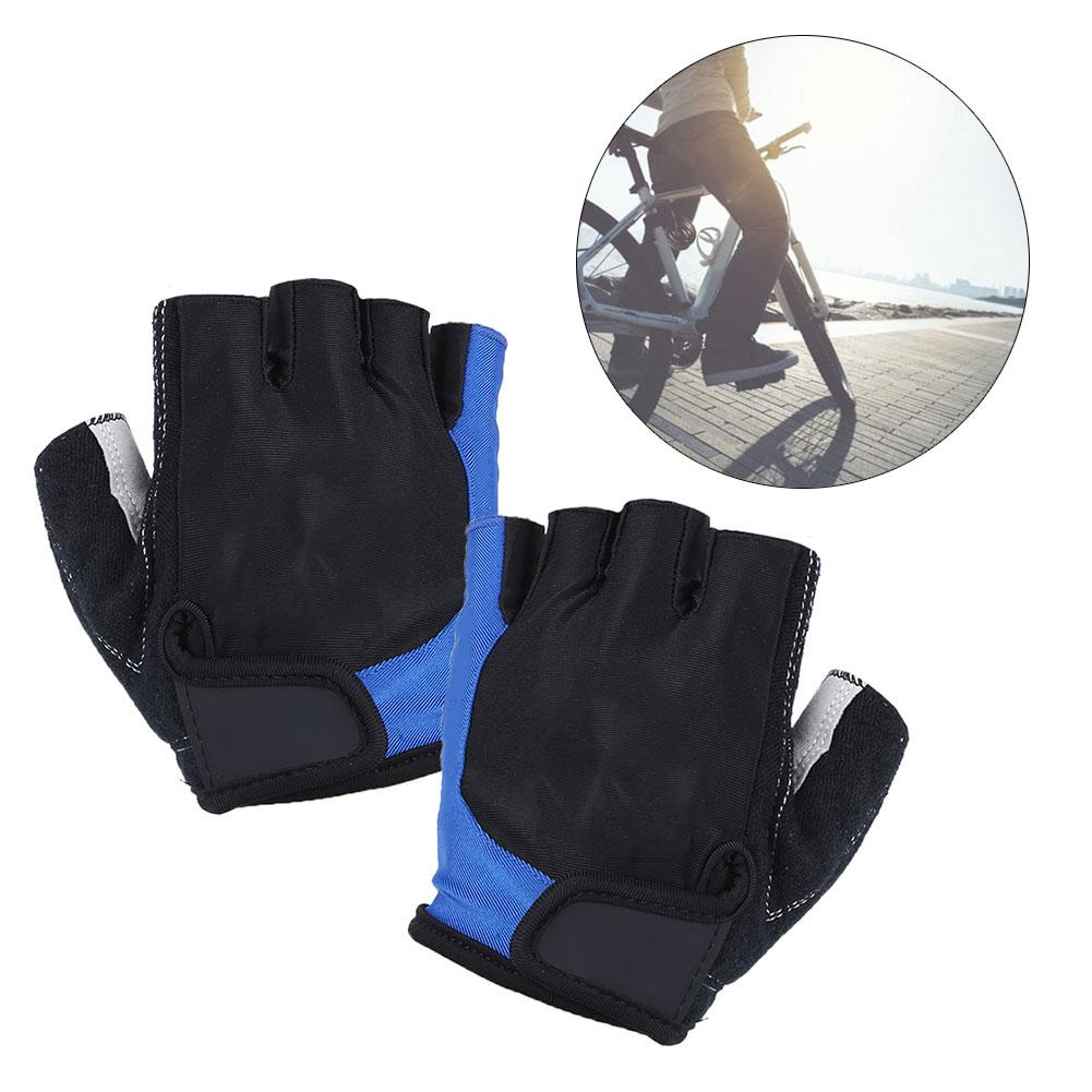 Knitted Fabric Unisex Half Finger Riding Glove Breathable Shockproof Bicycle Cycling GlovesCycling Gloves
