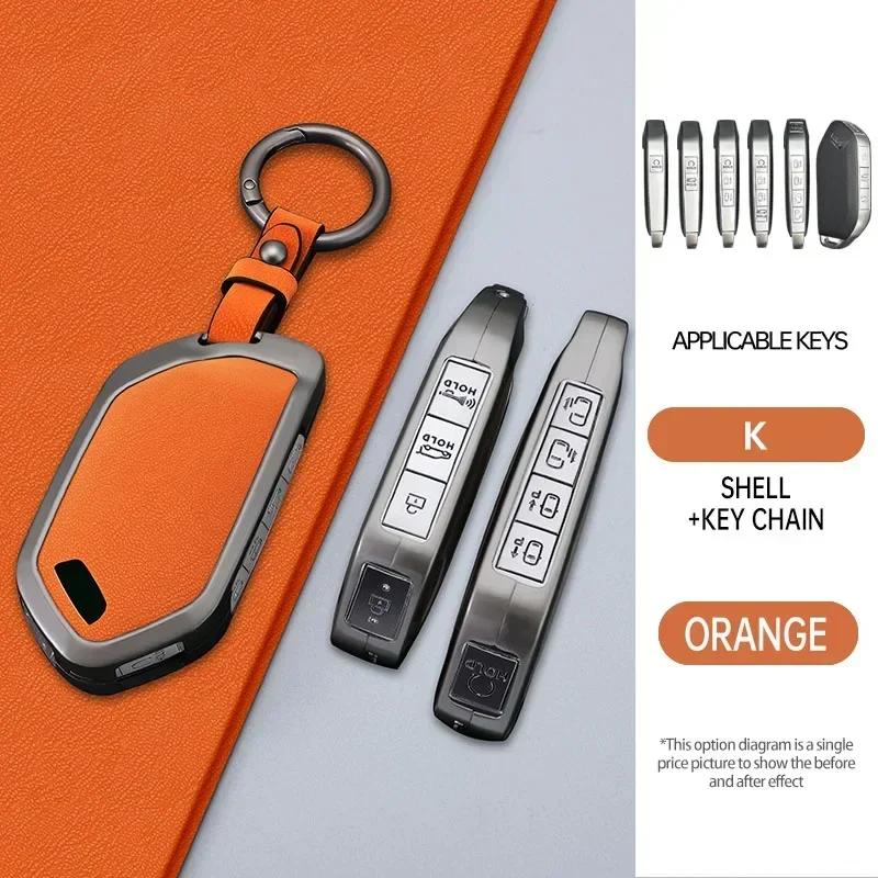 

Zinc Alloy + Leather Car Key Case Cover For Kia Ceed Cd Forte Cerato K3 Gt Seltos Sportage Sorento