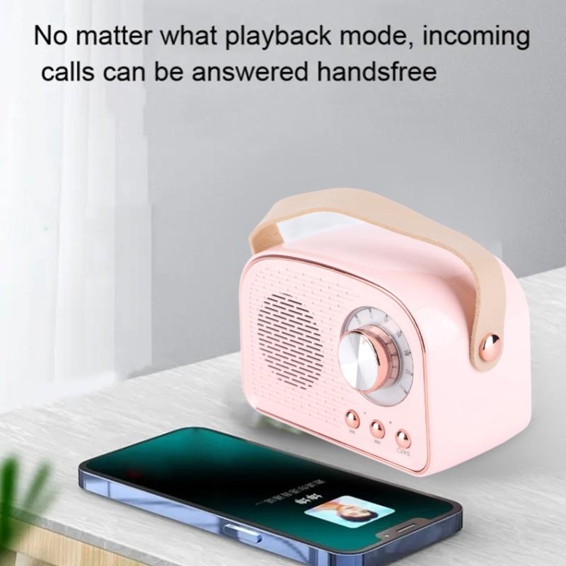Retro Bluetooth Speaker BT 5.0 Type C Vintage Portable Wireless Bluetooth Speaker For Kitchen Desk Bedroom Office Party