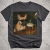 Rehbraunes Französische Bulldogge trinkt Bier Shirt, Lustiges Französische Bulldogge Hund Meme T-Shirt, Bierliebhaber Geschenk, Französische Bulldogge Besitzer Vintage T-Shirt, Albernes Scherzartikel Shirt
