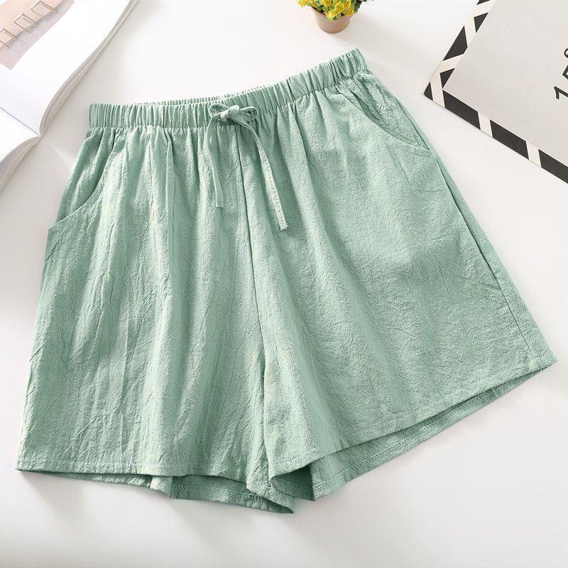 Women's Plus Size Cotton & Linen Casual Wide-Leg Shorts - Summer Home & Beach Hot Pants