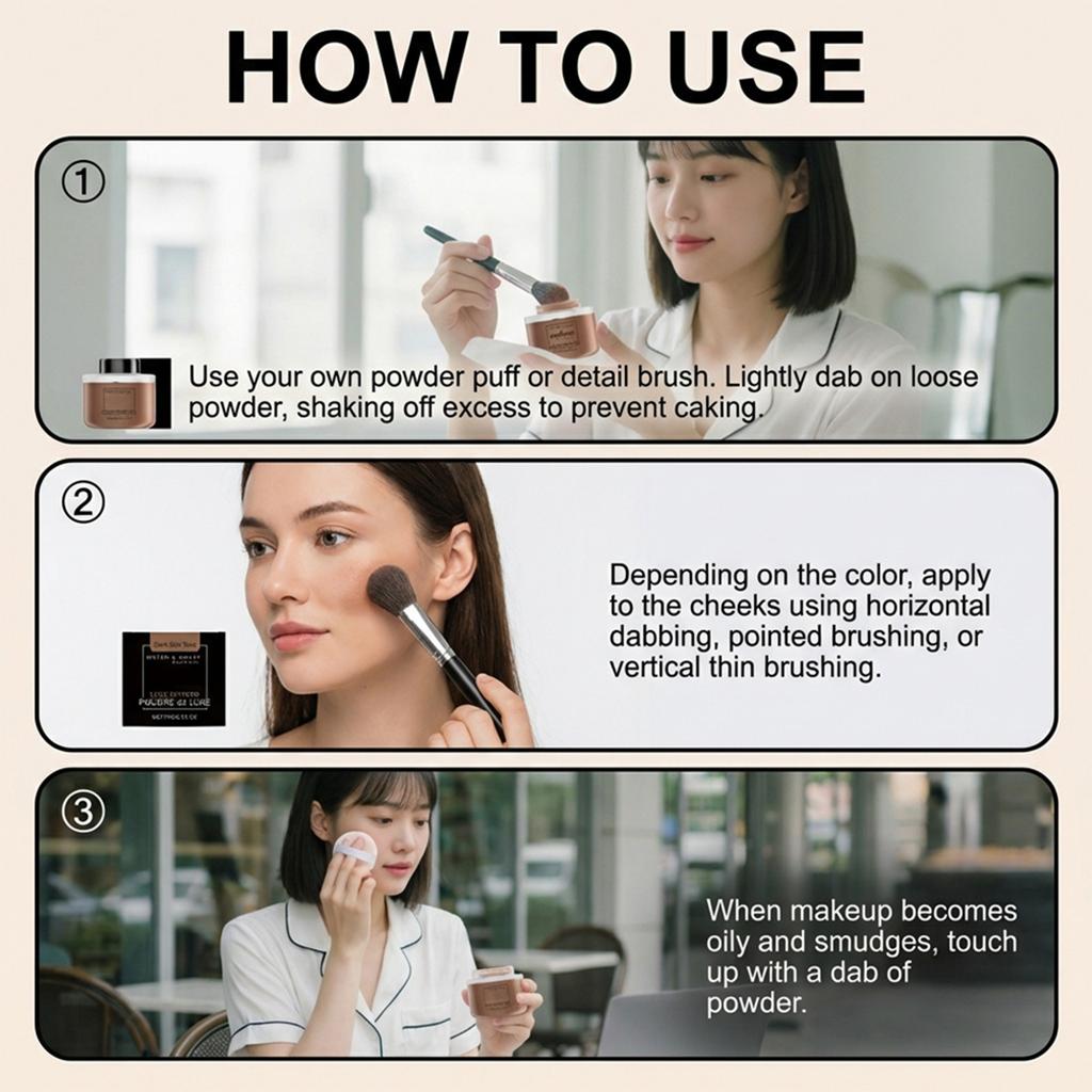 Soft And Smooth Setting Powder, Light And Adherent, Fine And Clear, Color-showing Makeup Setting Powder.