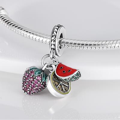 Fruit Avocado Pomegranate Beads Fit Fasion Bracelet Diy Strawberry Watermelon Lemon Dangle Charms