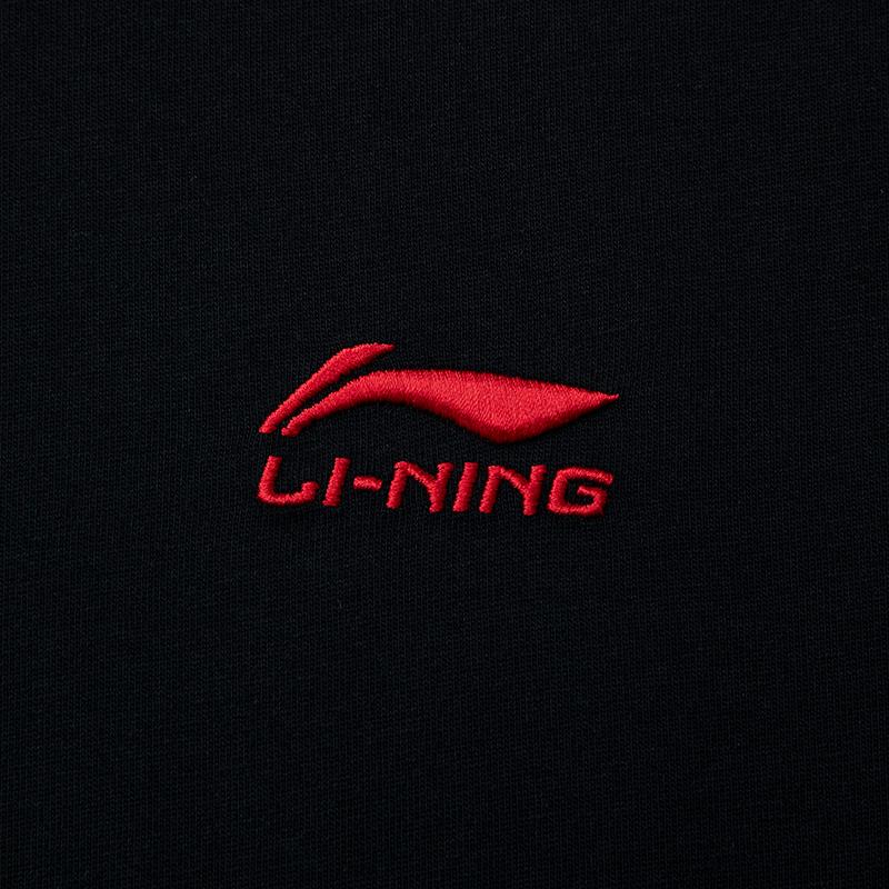 Li Ning T Shirts Men's Black Crew Neck Thin Straight Fit AHSW775-3