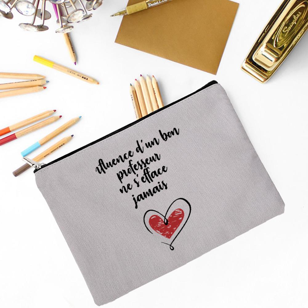 The Influence of Teacher Will Last for A Lifetime Print Makeup Bag Travel Toiletry Bag Pencil Case Stationery Bags Teachers Gift