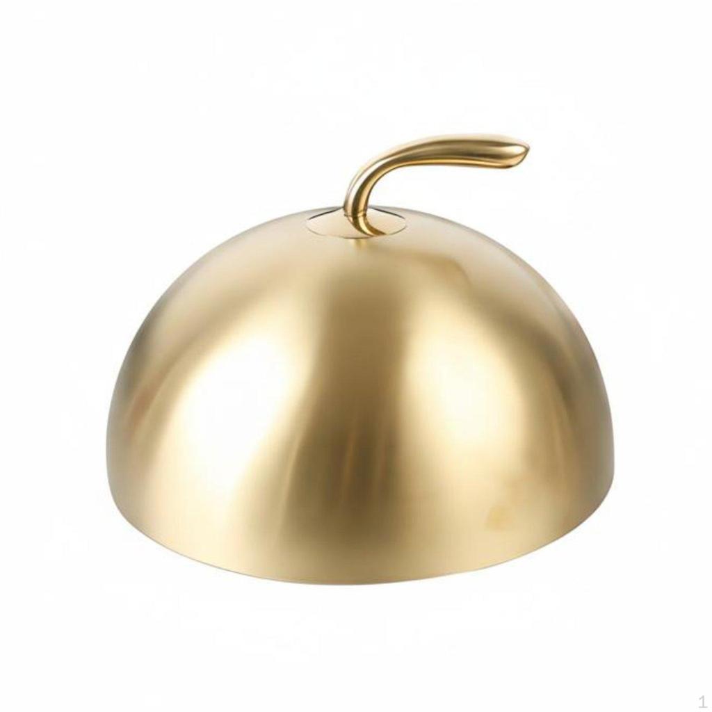 Stainless Steel Steak Cover Brushed Finish Teppanyaki Grill Sturdy Round Food Dome for