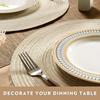 6PCS Braided Round Place Mats Kitchen Dining Table Runner Heat Insulation Non-Slip Washable Placemats Christmas Table Mats Home Decoration Pad Coaster