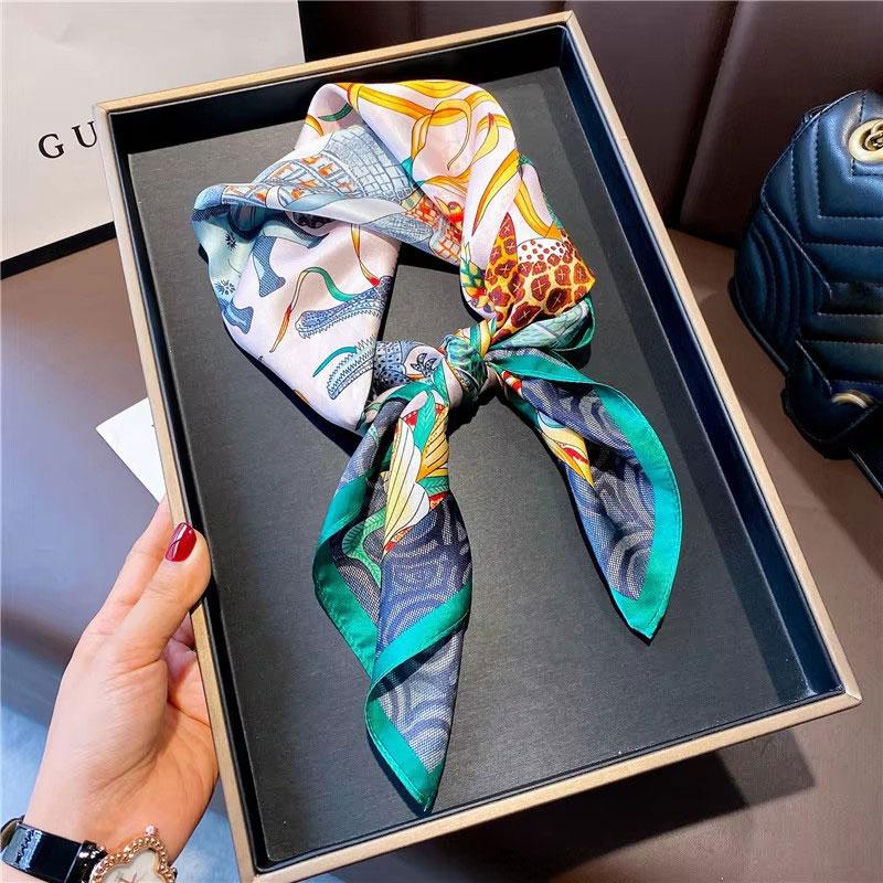100% Natural Silk Square Scarf Women Bandana Headscarf Scarves Shawls Square Neck Foulard Wraps cachecol femme schals bufanda
