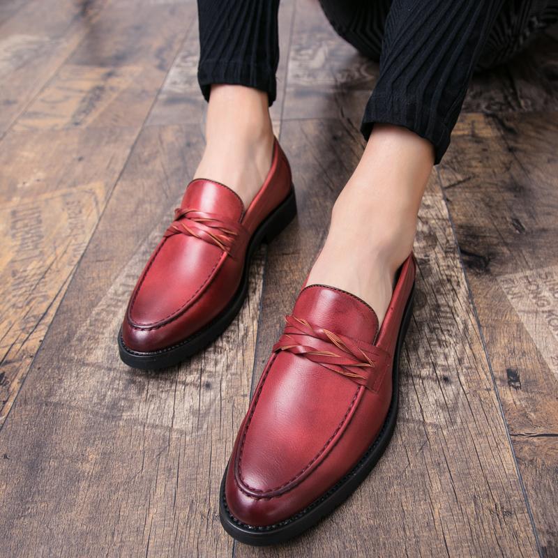 Fashion Men New Classic Lefu Shoes Black Brown One Step Outdoor Comfortable Driving Dress Shoes Lazy Fit Bean Shoes Size 38-44 Men Shoes