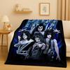 Coperta di Flanella Retro Kiss Rock Heavy Metal Band Gene Simmons, Coperta Morbida Ultra Peluche per Casa Camera da Letto Letto Divano Ufficio