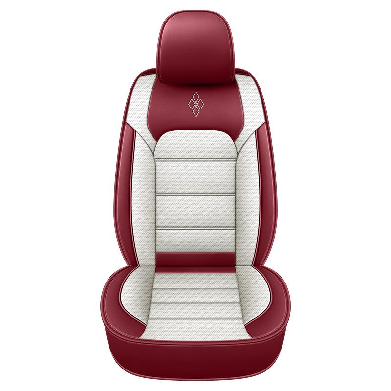 

1PC Napa Leather Automotive Front Seat Cover Auto Seat Cover Compatible with Most Cars Sedans SUV Pickup Trucks білий/червоний