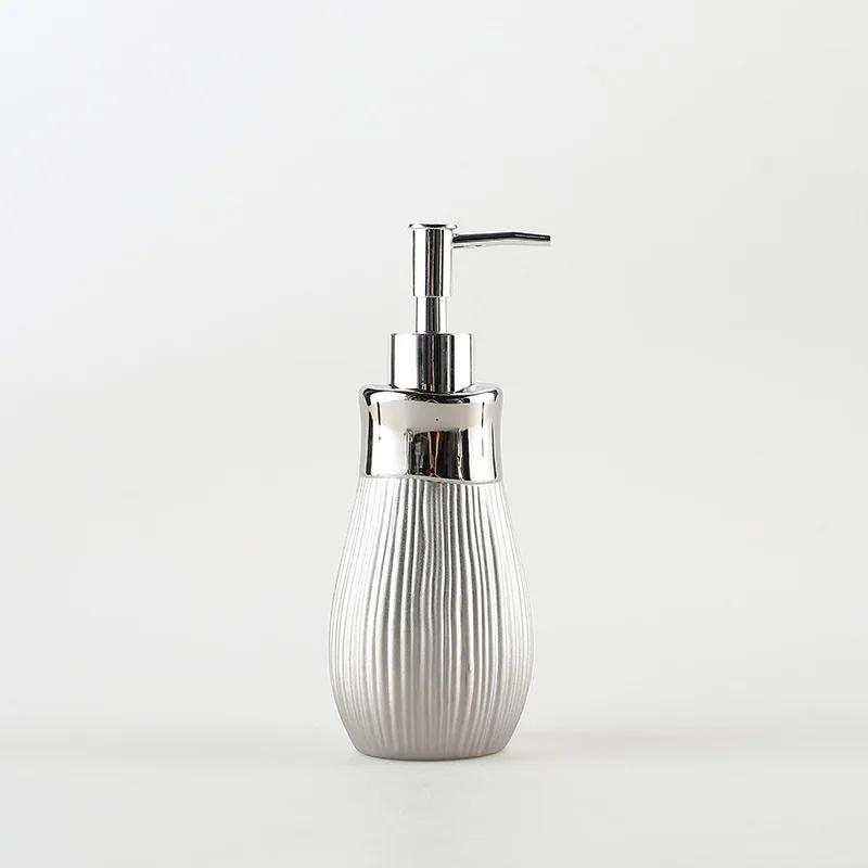 Silver plated ceramic dispensing bottle shampoo hand sanitizer shower gel replacement bottle soap dispenser dispenser