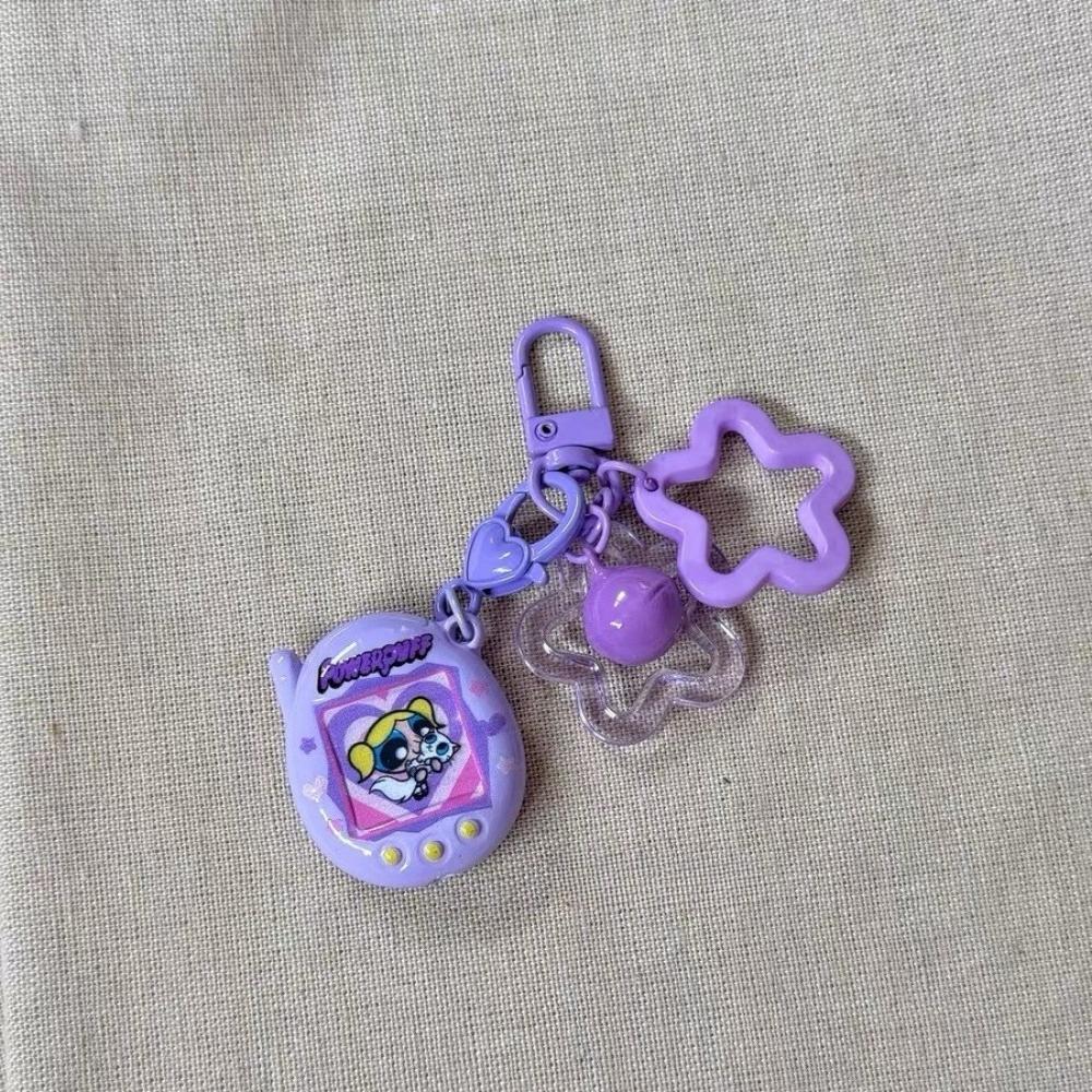 

Candy colored Retro small phone keychain Star pendant bag charms Resin For Women Trinket Key Chains Y2K backpack accessories фіолетовий
