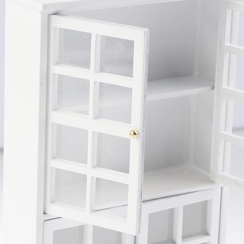 1:12 Dollhouse Miniature White Wood Cupboard Shelf Furniture Model