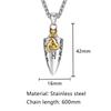 Norse Runes Odin's Spear Gungnir Necklace Men Gold Color Stainless Steel Arrowhead Pendant Valknut Talisman Male Vikings Jewelry