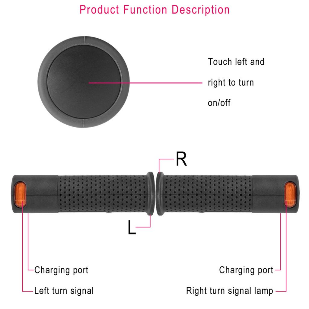 Elektroroller Lenkergriffe mit kabelloser Fernbedienung und integrierten LED-Leuchten Kompatibel mit Fahrrädern und Rollern Strapazierfähiges rutschfestes Material