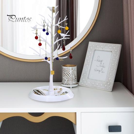 Jewelry Stand Organizer Tree Shape Design Tangle-Free Detachable Stable Base Earring Hanger Necklace Holder