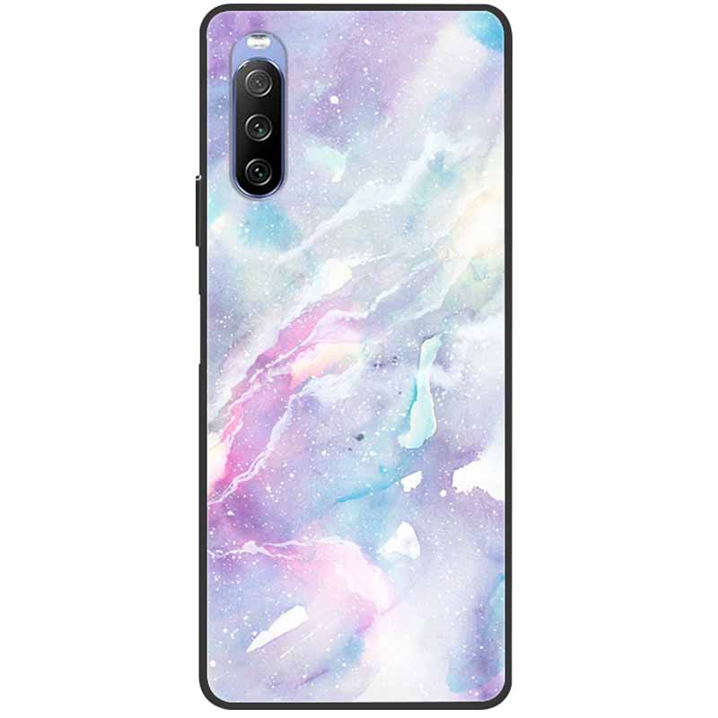 Soft Cover For Sony Xperia 10 III Case 5 III Soft Silicone Black Cases for Sony Xperia 1 III / Xperia1 XZ4 Covers Cool Marble