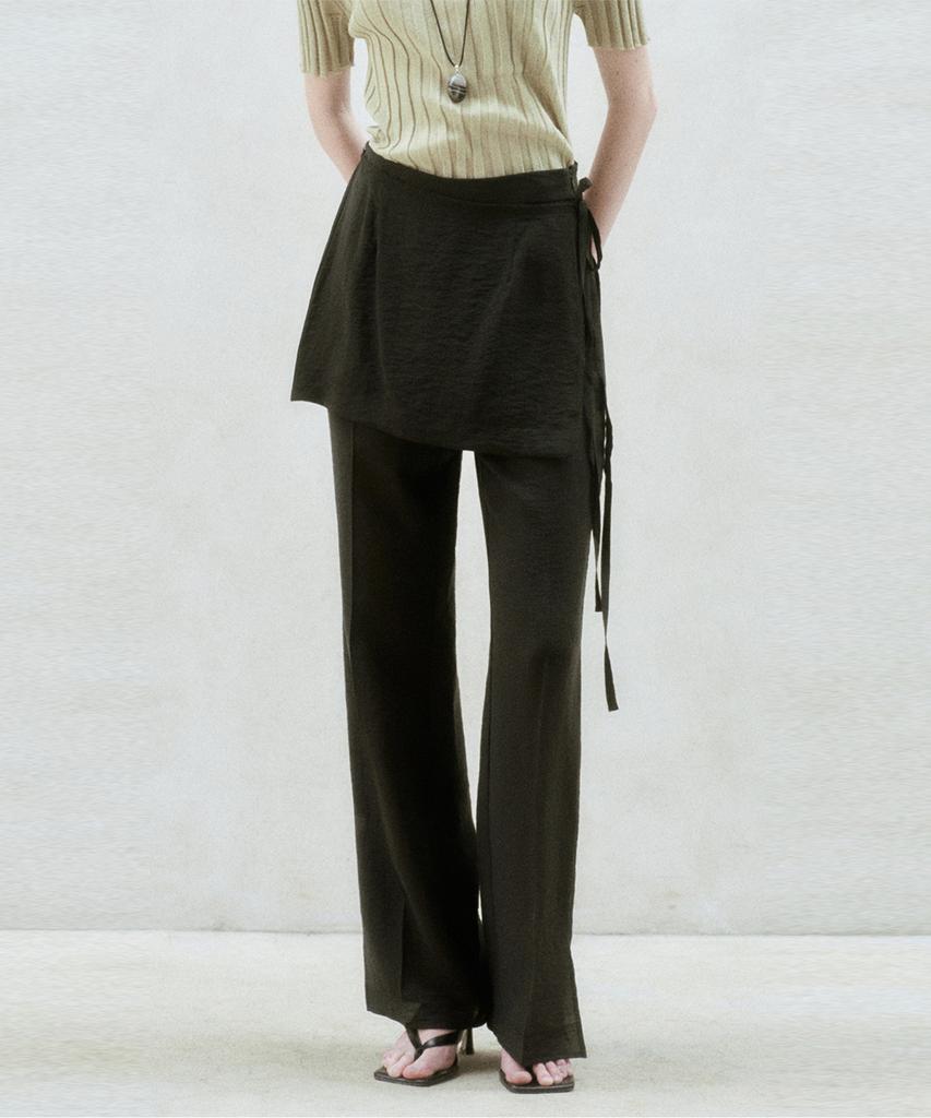 RE RHEE Layered Wrap Pants