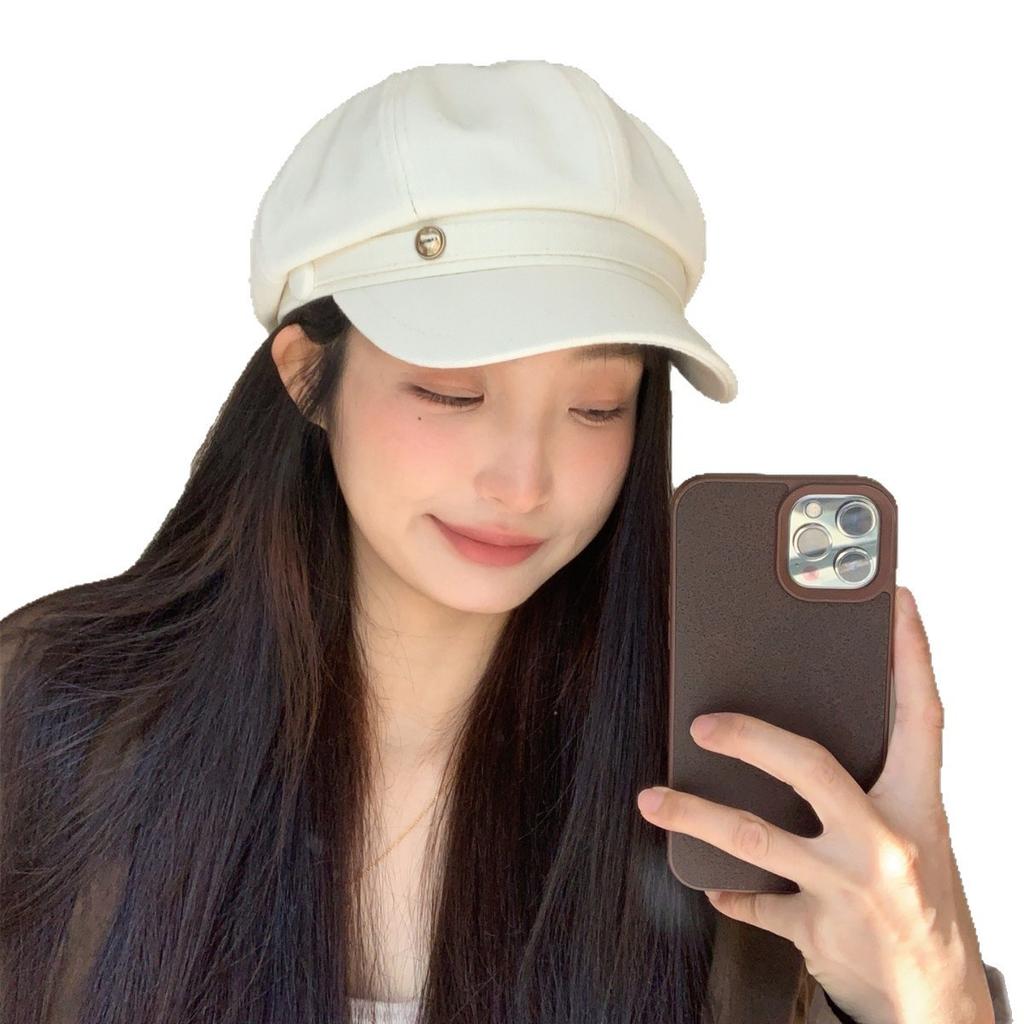 Korean Ernie~ Spring And Summer Breathable Thin Retro Beret Feminine Versatile Fashionable Octagonal Hat