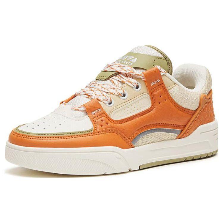 Anta Aojie Non-Slip Wear-Resistant Lightweight Low-Top Skate Shoes Women Skate Shoes White Brown 122318040-3