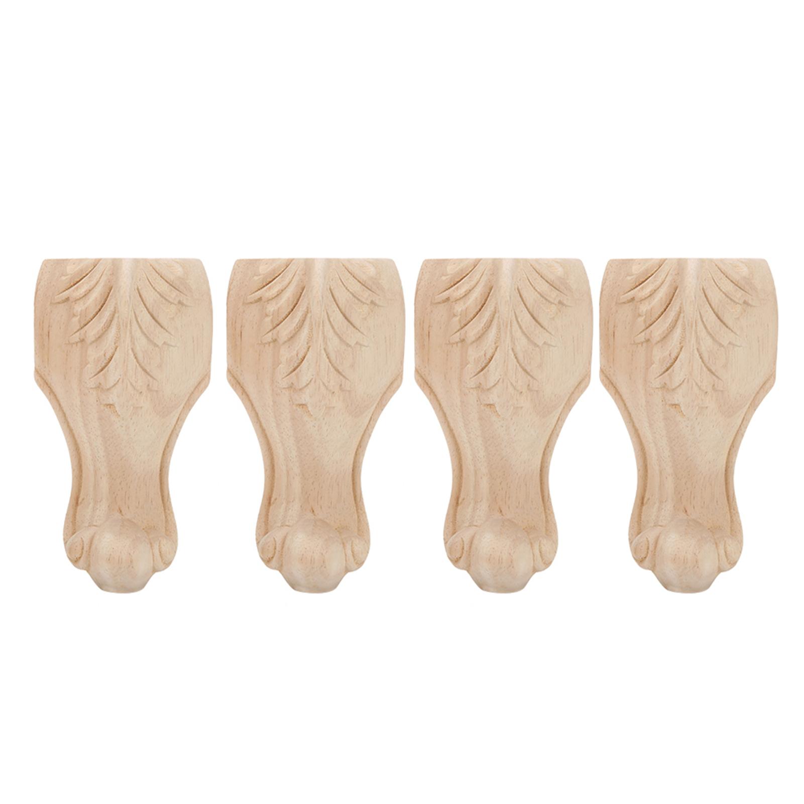 

4PCS різьблені ніжки шафи шафа шафа журнальний столик ноги гостьовий будинок аксесуари для готелю 12 x 6cm