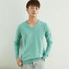 Autumn and Winter V-neck Round Neck Men's Knit Sweater Simple Wind Wild Color Pure Color Pullover Sweater Bottoming Business Sweater