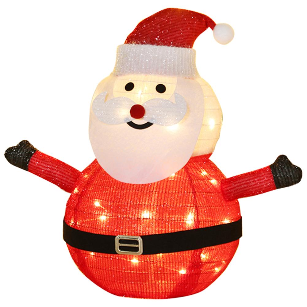 Christmas Cute Light String Decorations LED Glowing Snowman Light IP65 Waterproof Folding Ornament Lantern for Home Xmas Decor