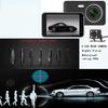 4-inch Dashcam, IPS HD 1080P Car DVR, Dual Front and Rear Cameras, Supports Reversing Camera Function.