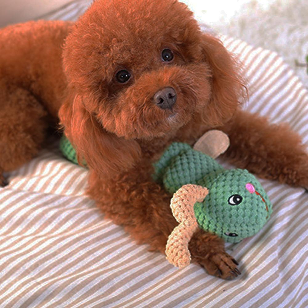 Cute Cartoon Pet Squeaky Toy Soft Plush Pet Companion Toy Dog Linen Toy  Boredom Relief Teething