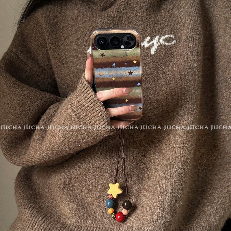 Applicable to Honor 111pro mobile phone case with lanyard niche honor111 non-collision anti-drop contrasting color striped stars
