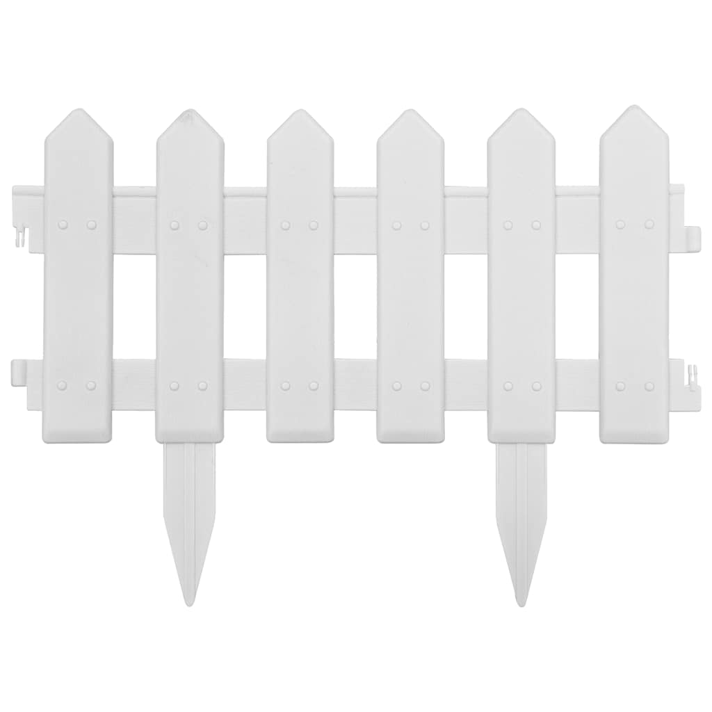 Lawn Edging 25 Pcs White 10 M PP