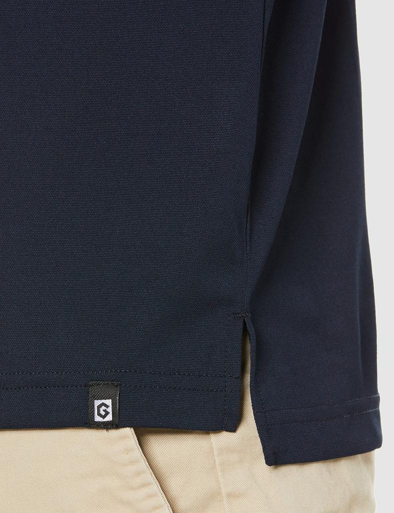 COCOS Nobuoka MAXDRY Air Long Sleeve Polo Medium G-1638 UV+ Shirt, Navy,