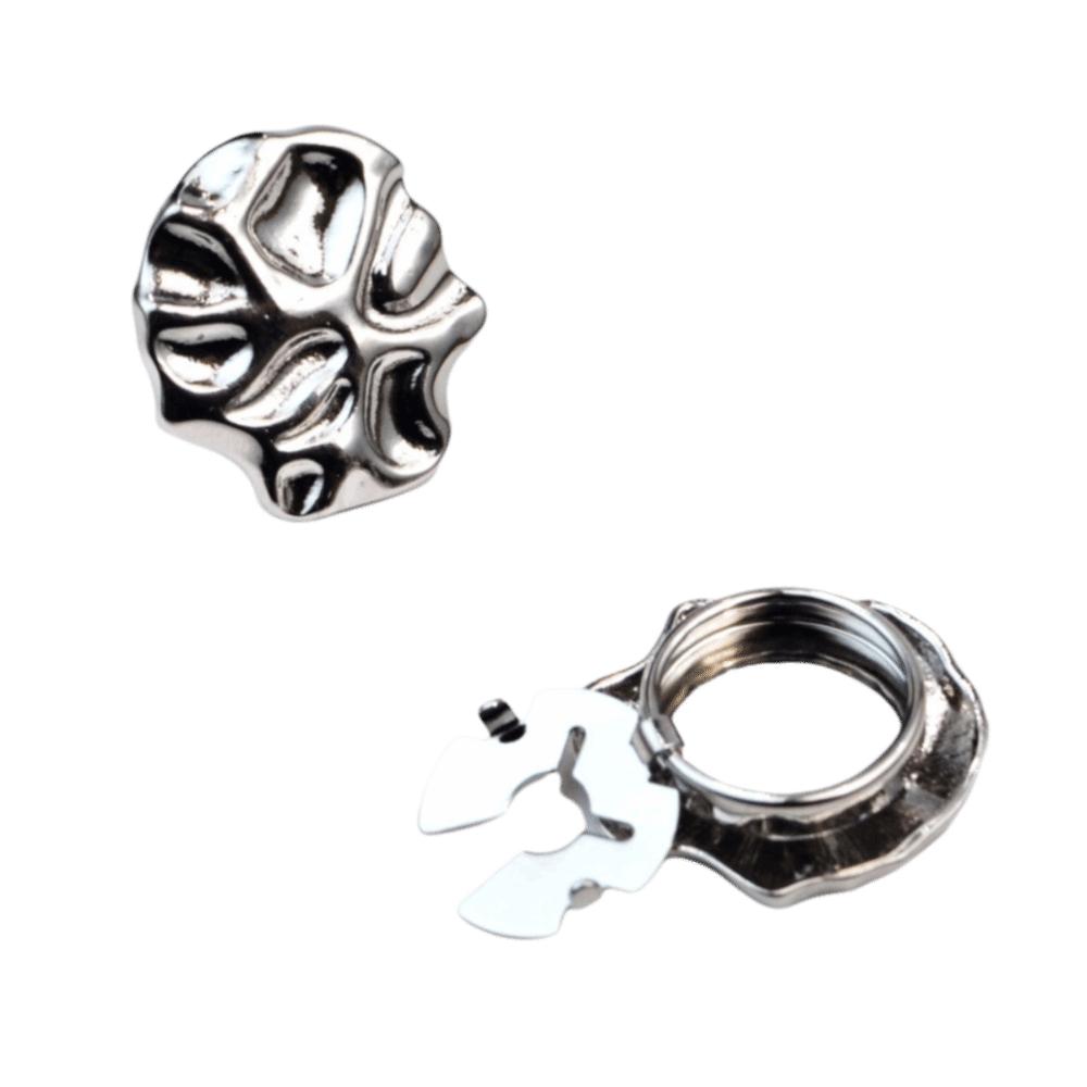 Irregular Metal Button Covers Heart-shaped Sleeve Buttons Fashion Shirt Decoration  Shirt Sleeve Silver-A