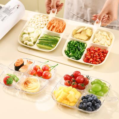 Household Divided Side Dish Plate with Handle Modern Simple Kitchen Tool
