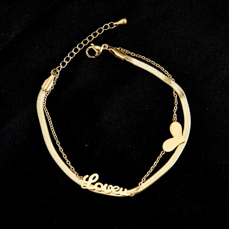 Pulseiras de aço inoxidável de alta qualidade com coração de amor para mulheres, presente de festa, moda, pulseiras de charme de corrente, joias