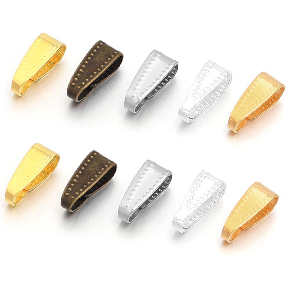 100pcs/lot Metal Pinch Clip Clasps Bails Pendant Claw Clasps For Necklace Earings Connectors Jewelry Making DIY Accessories