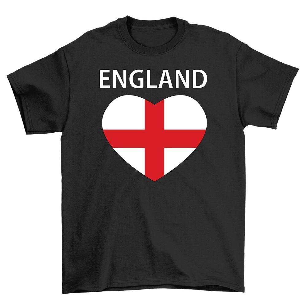 England Big Heart Logo T-Shirt Adults and Kids Euro 2024 Football Fan Tee Shirt